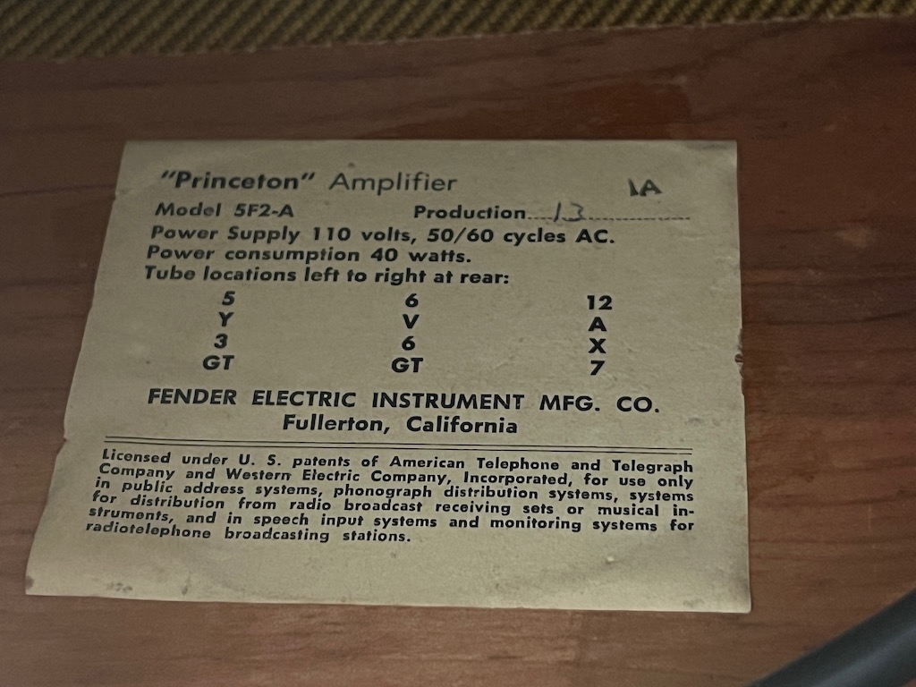 1959 Fender Tweed Princeton Amp
