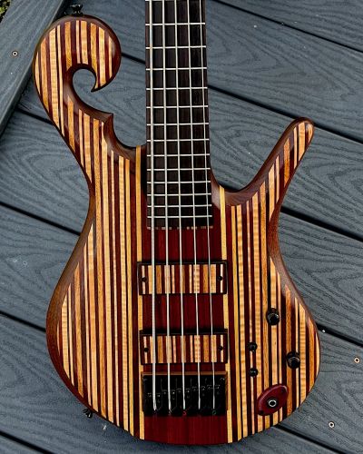 2021 Carl Thompson 34″ 5-String Rainbow Bass # 3121