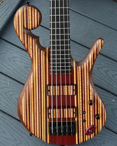 2021 Carl Thompson 34″ 5-String Rainbow Bass # 3121