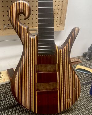 2021 Carl Thompson 34″ 5-String Rainbow Bass # 3121
