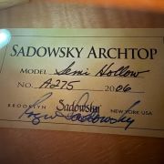 2006 Sadowsky Semi Hollow Arch Top