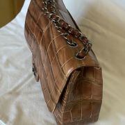 2015 Chanel Jumbo Classic Iridescent Dark Bronze Alligator