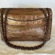 2015 Chanel Jumbo Classic Iridescent Dark Bronze Alligator