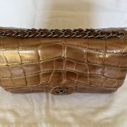 2015 Chanel Jumbo Classic Iridescent Dark Bronze Alligator