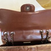 2015 Chanel Jumbo Classic Iridescent Dark Bronze Alligator